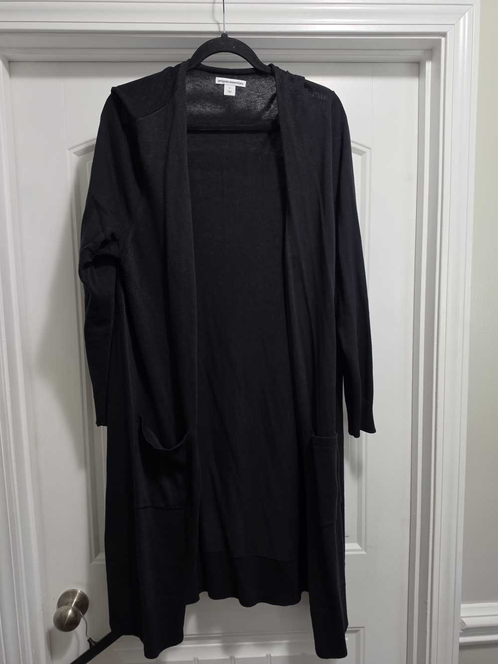 Black Open-Front Long Cardigan Sweater Amazon Essentials